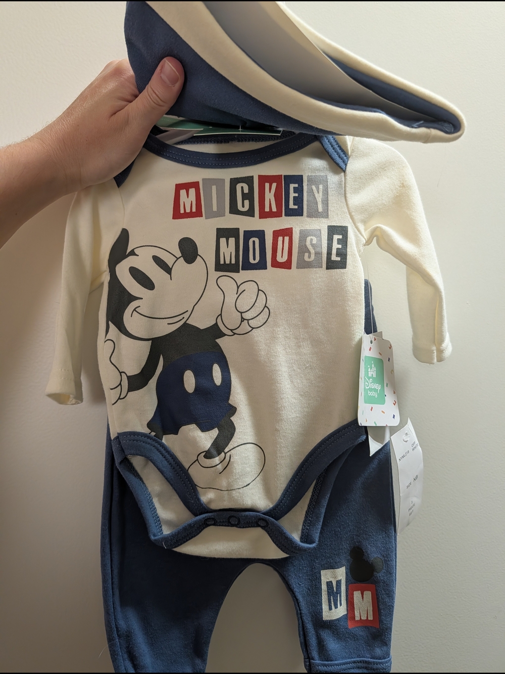 Mickey Mouse, NB Baby 3-Piece Set